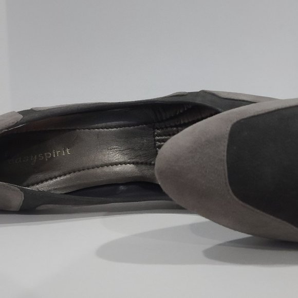 NEW ✅ Easy Spirit 2-Tone Grey / Charcoal Grey Nubuck Suede Heel Shoes 8W ✨ NEW - Picture 6 of 15